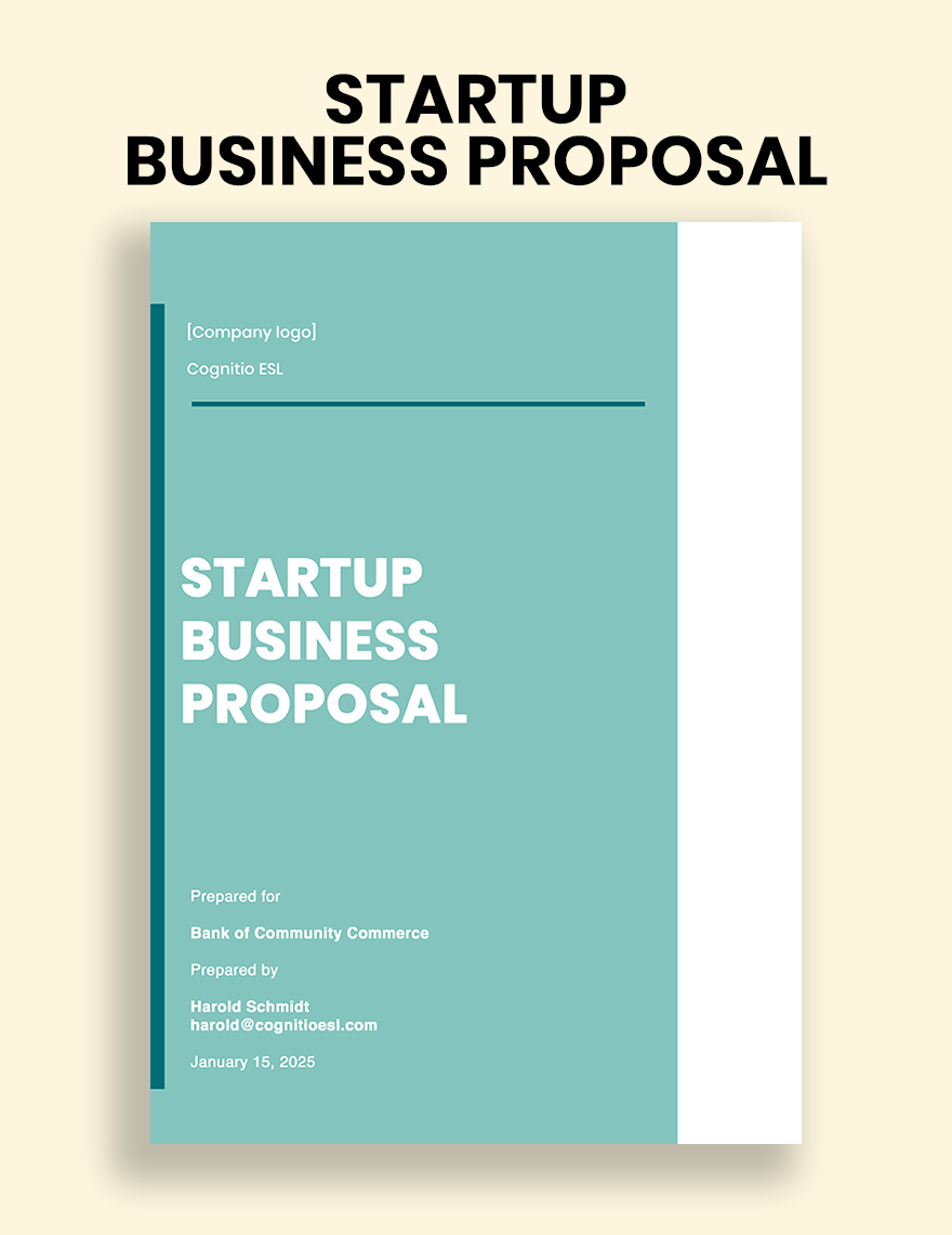 Business Proposal for Startup Company Template