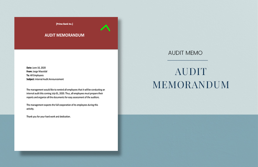 Audit Memo Sample Template