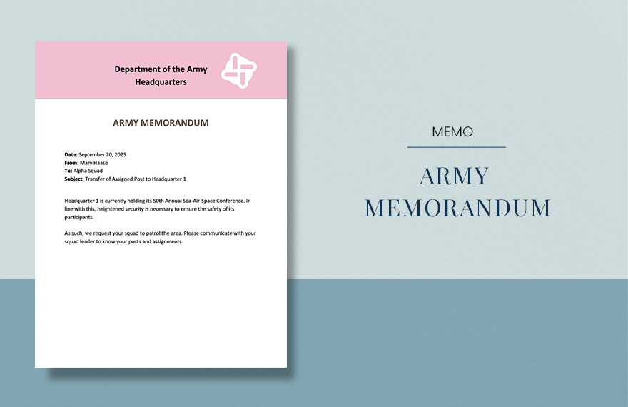 Blank Army Memo Template