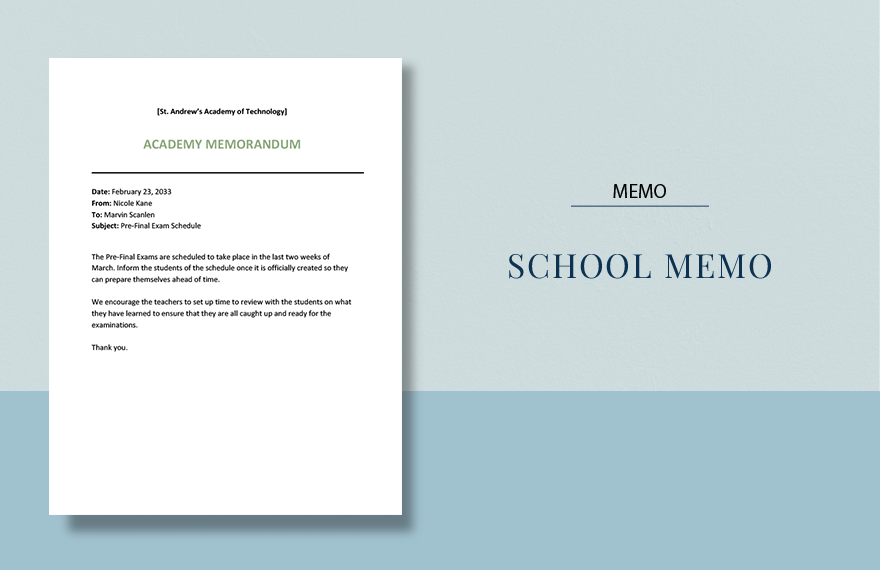 Sample School Memo Template