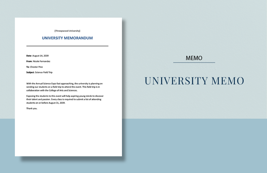 Sample University Memo Template