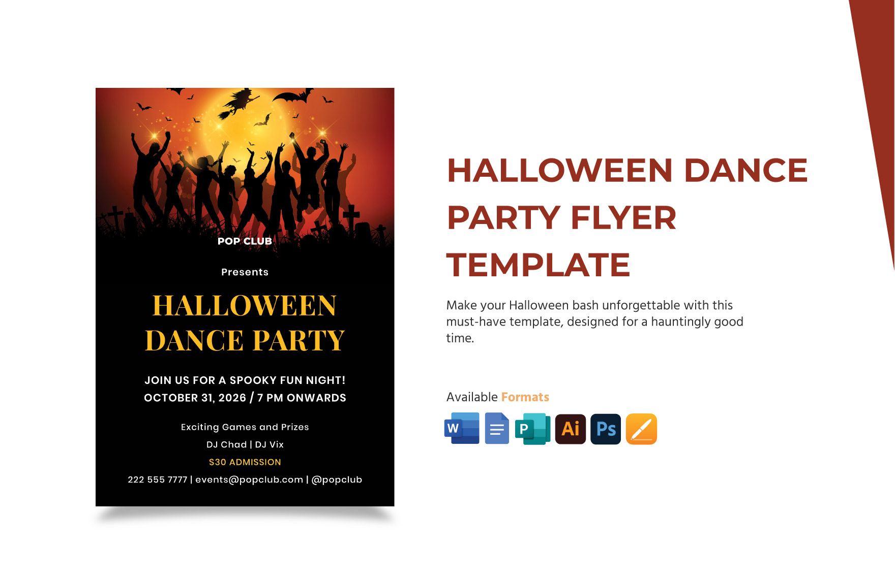 Halloween Dance Party Flyer Template