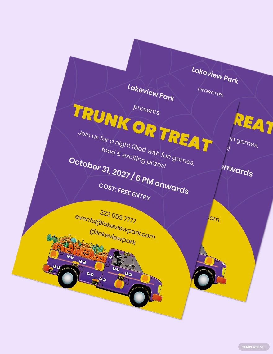 Halloween Trunk or Treat Flyer Template