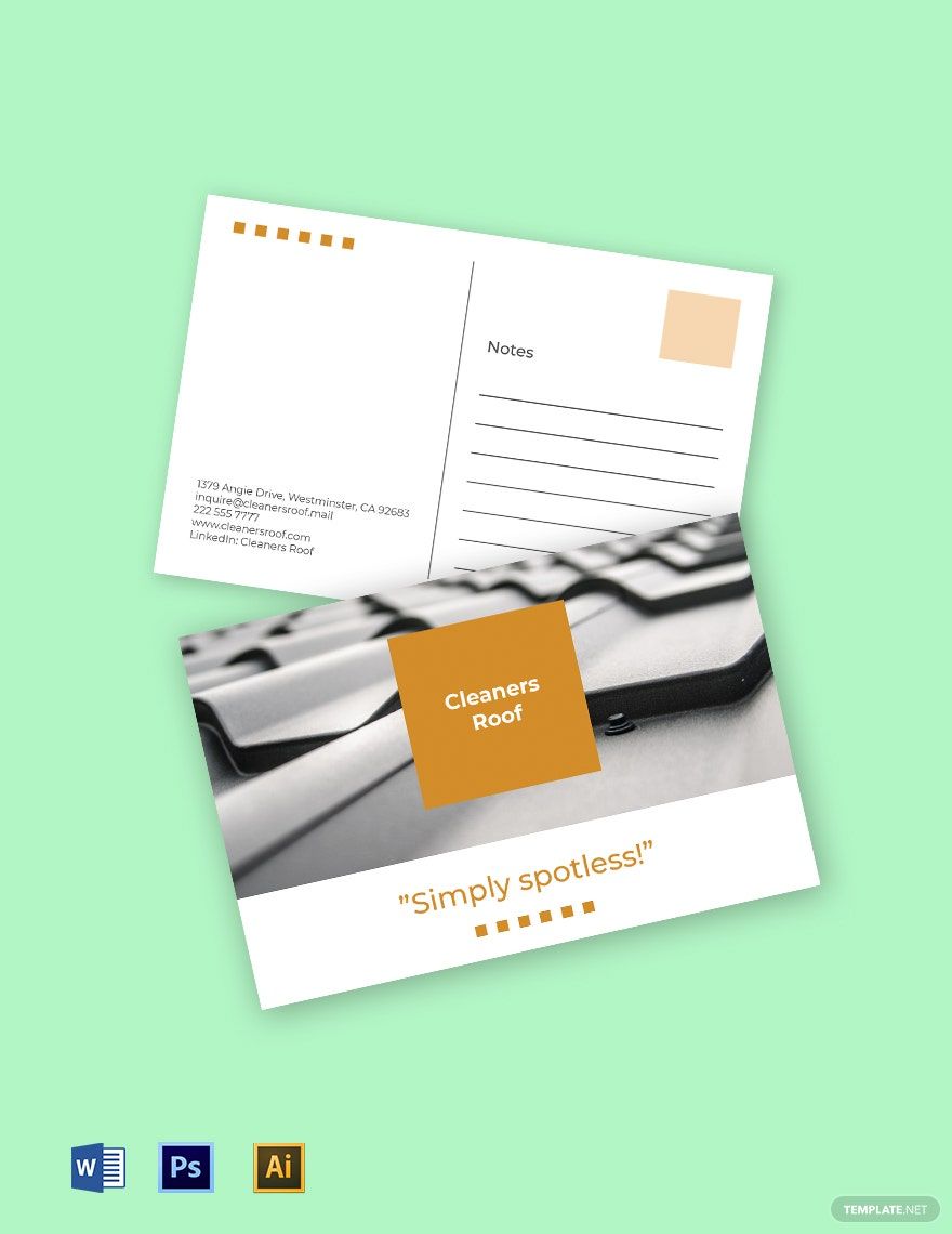 Roof Cleaning Service Postcard Template