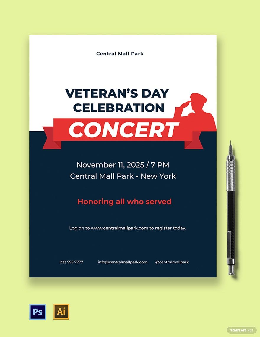 Veterans Day Celebration Concert Flyer Template