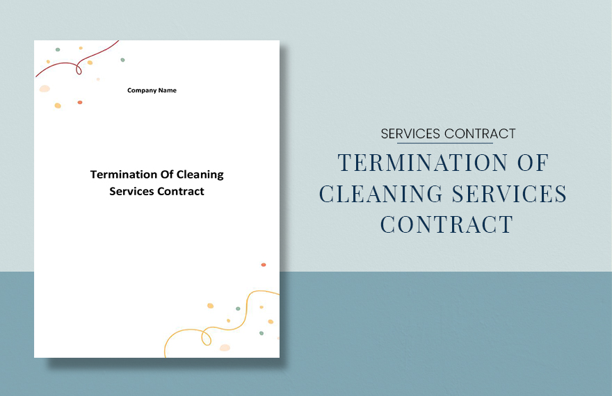 Termination of Cleaning Services Contract Template