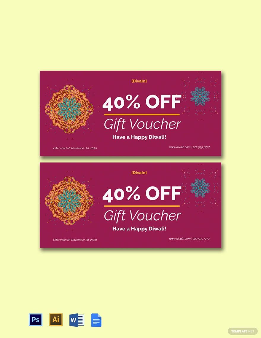 Diwali Gift Voucher Template