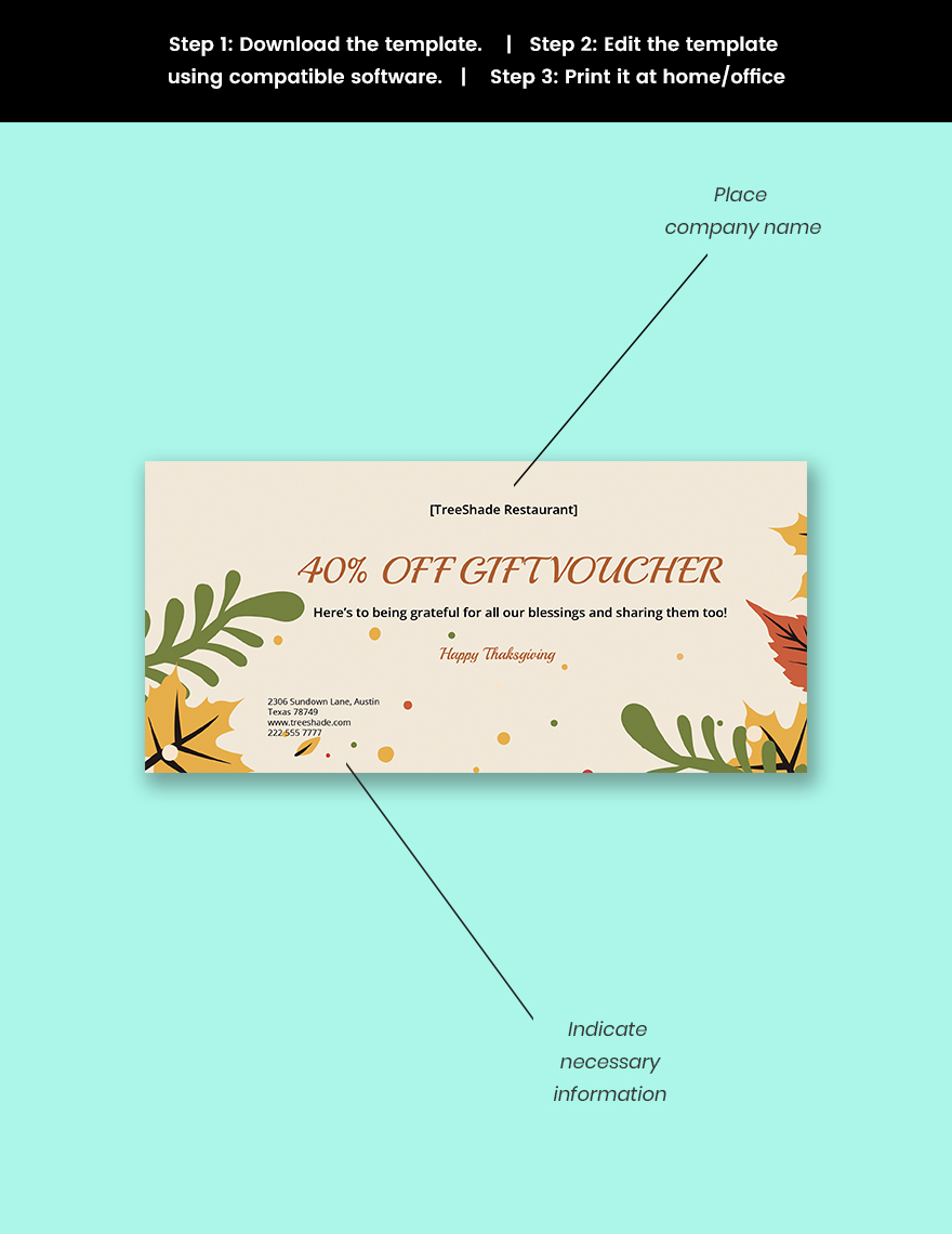 Thanksgiving Gift Voucher Template