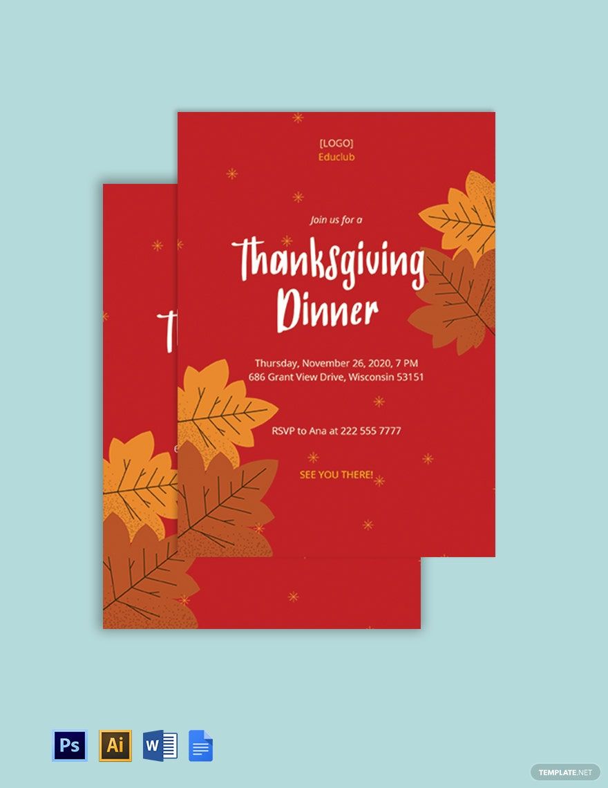 Thanksgiving Dinner Invitation Template