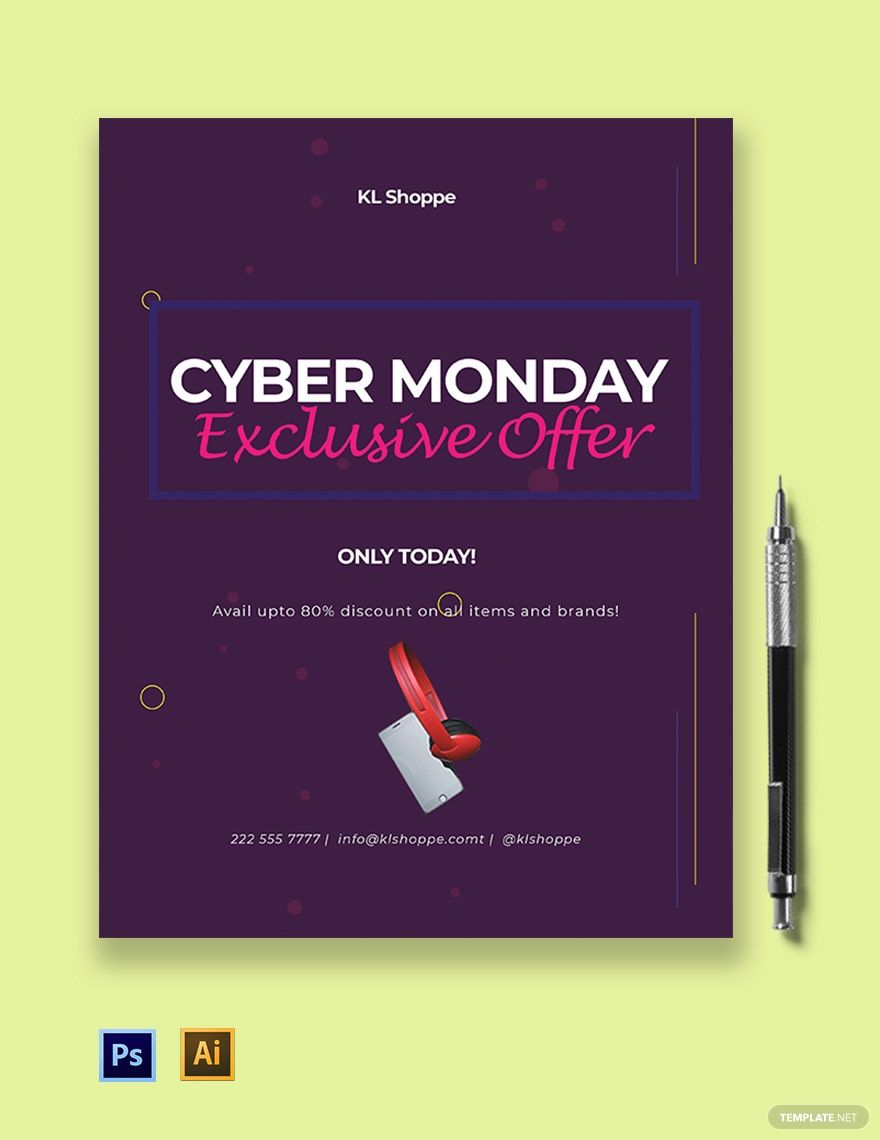 Cyber Monday Exclusive Offer flyer Template