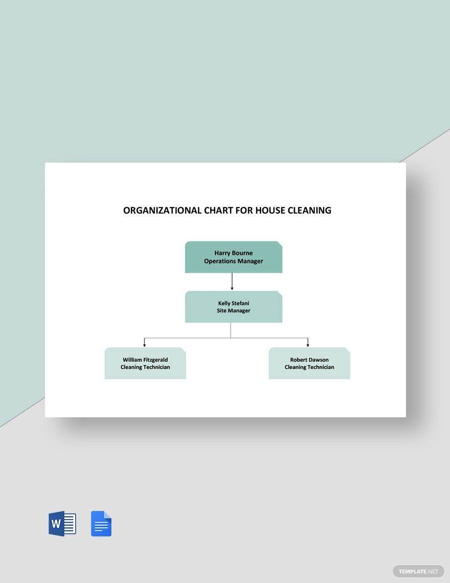 Organizational Chart for House Cleaning Template