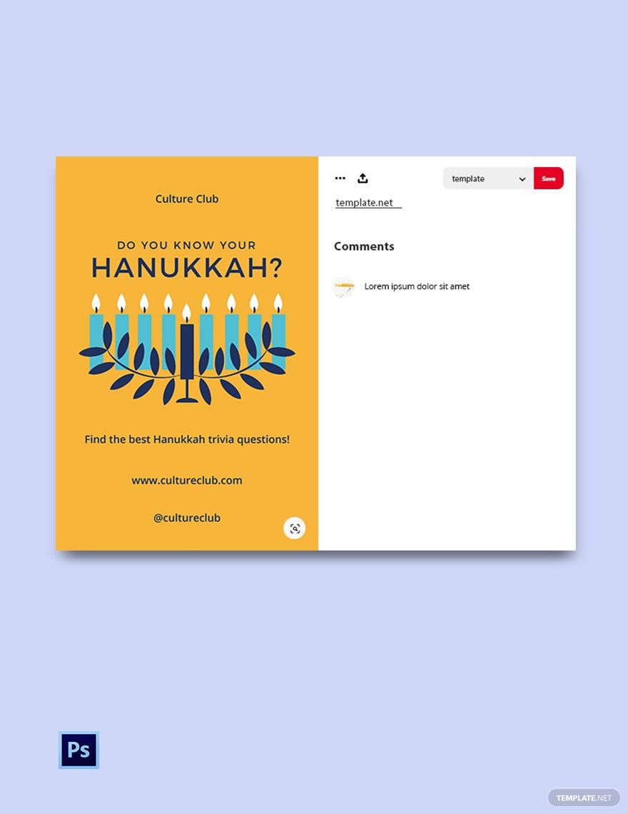 Hanukkah Trivia Pinterest Pin Template - Edit Online & Download