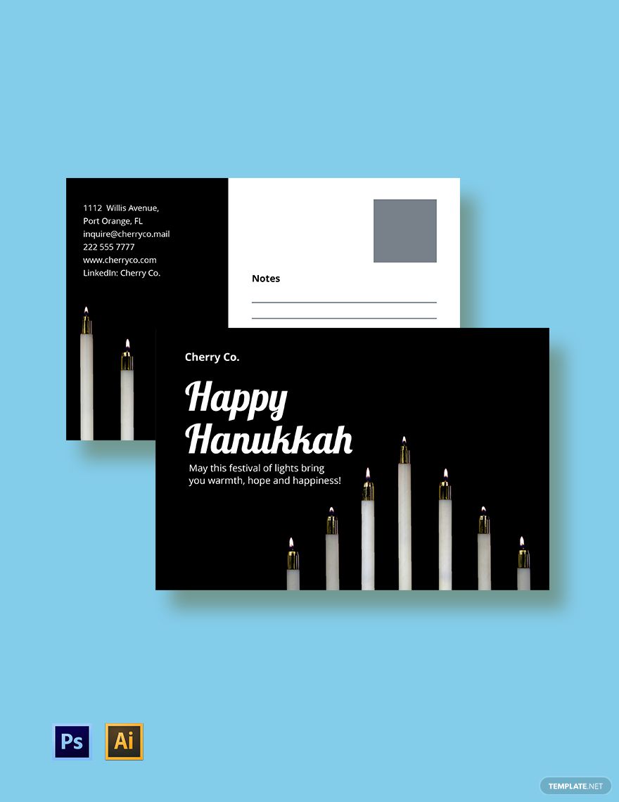 Hanukkah Postcard Template