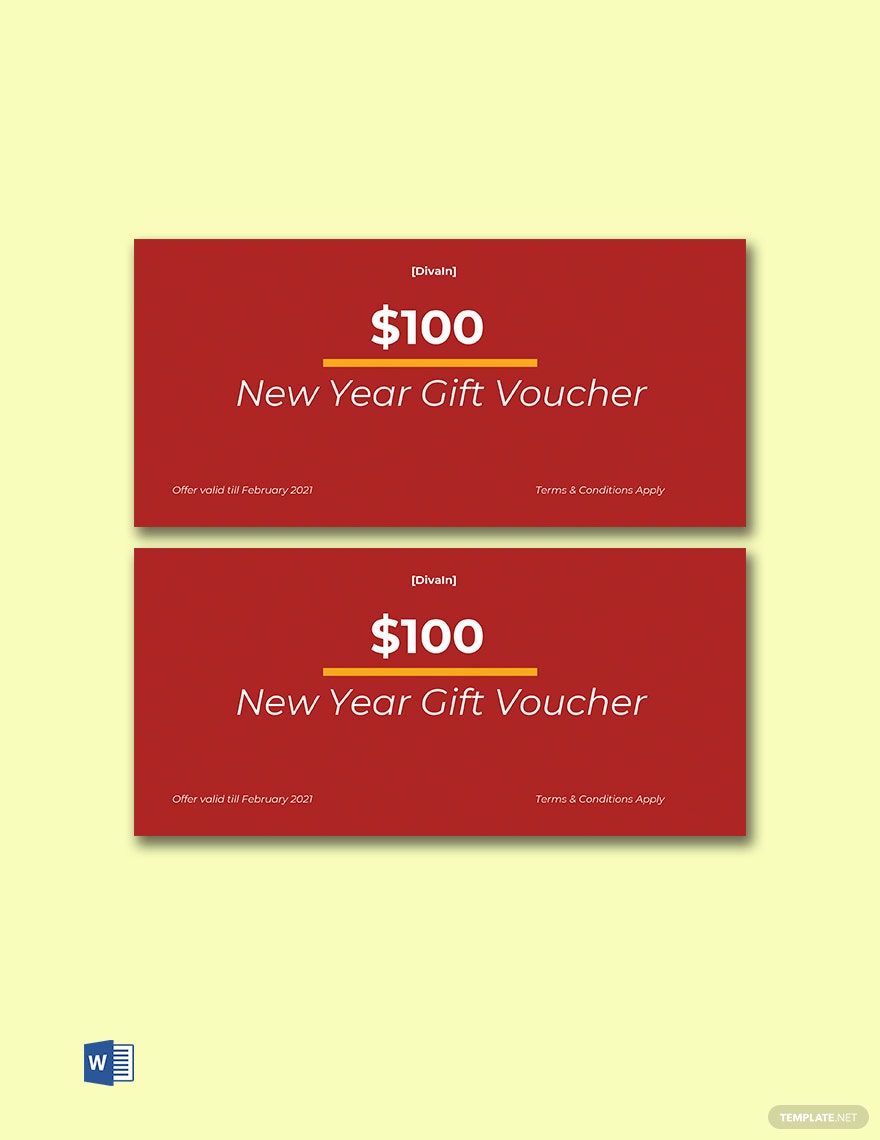 New Year Gift Voucher Template