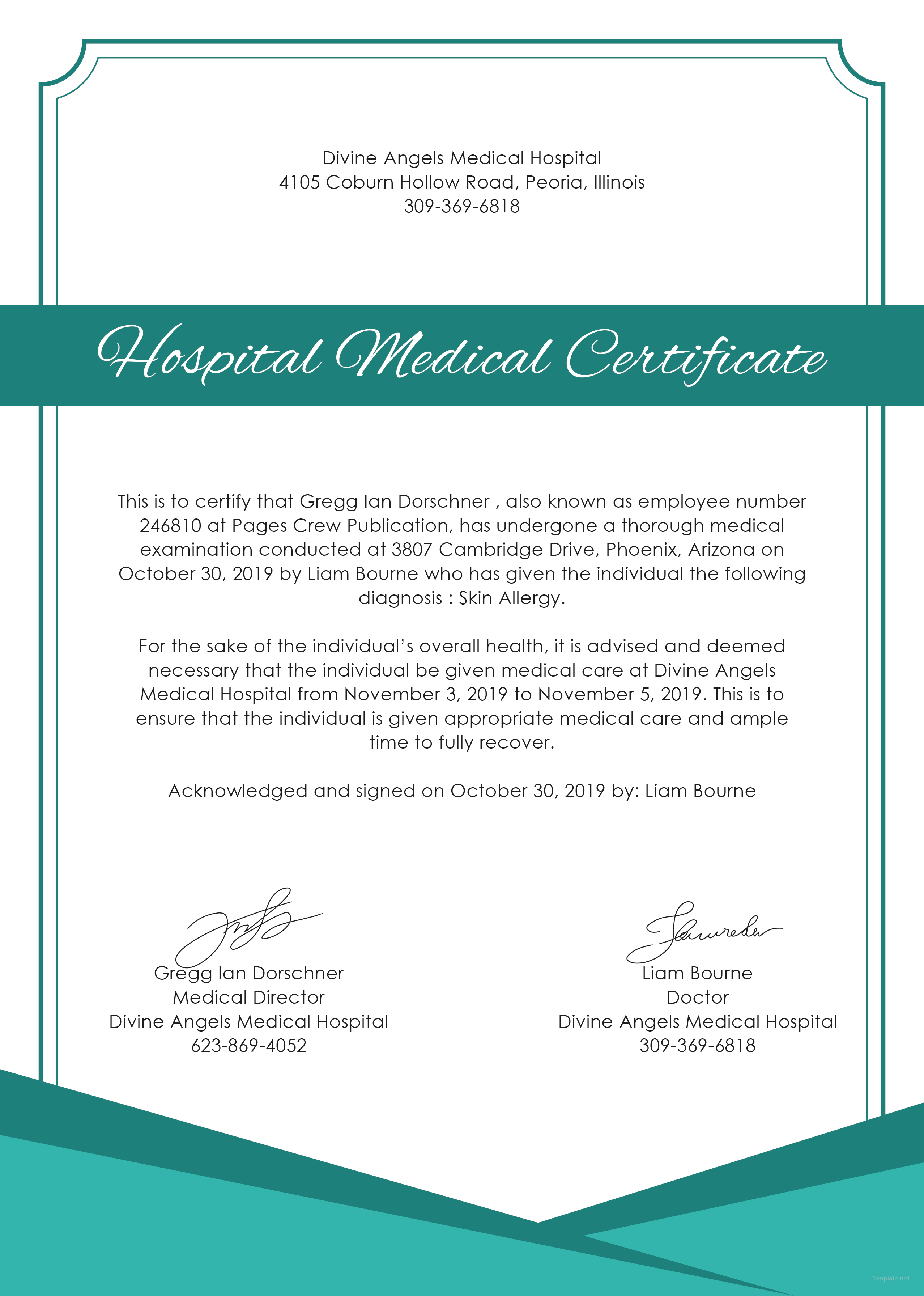 Hospital Medical Certificate Template 12 Word Pdf Psd - vrogue.co