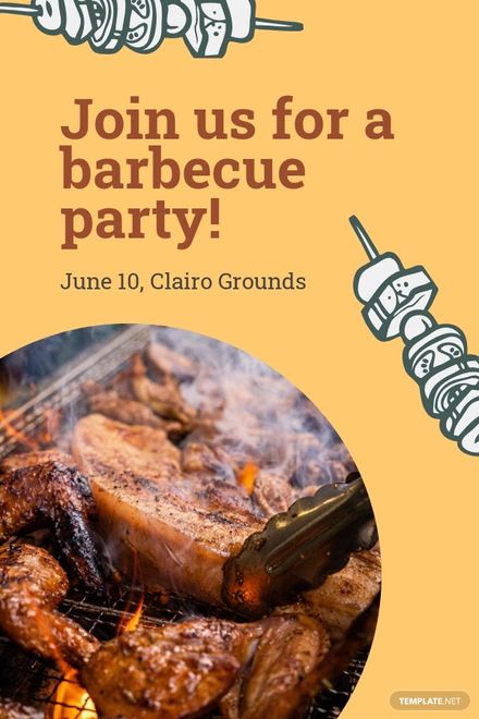 Bbq Party Pinterest Pin Template - Edit Online & Download