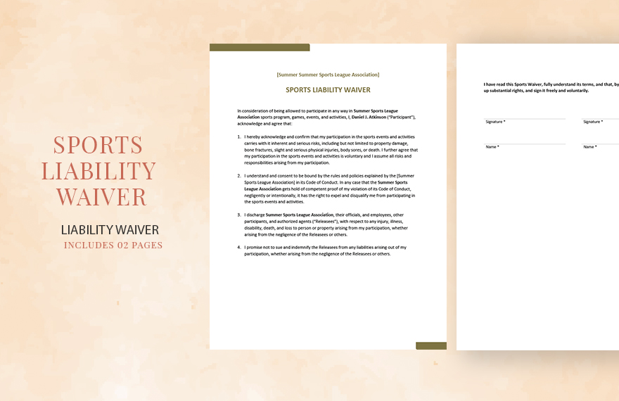 Sports Liability Waiver Template