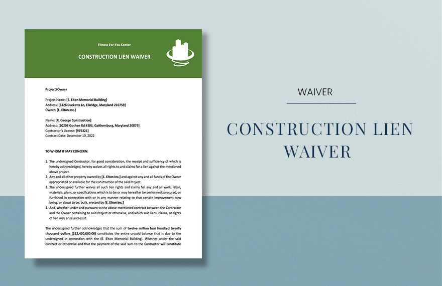 Final Lien Waiver Template