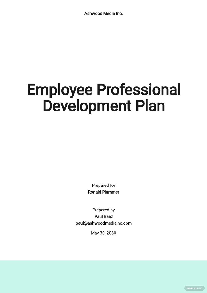 Employee Development Plan Template Free