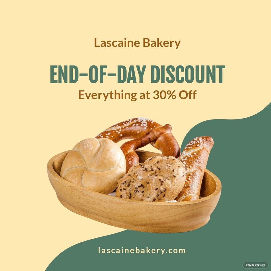 Free Bakery Discount Promotion Instagram Post Template to Edit Online