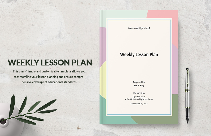 High School Weekly Lesson Plan Template