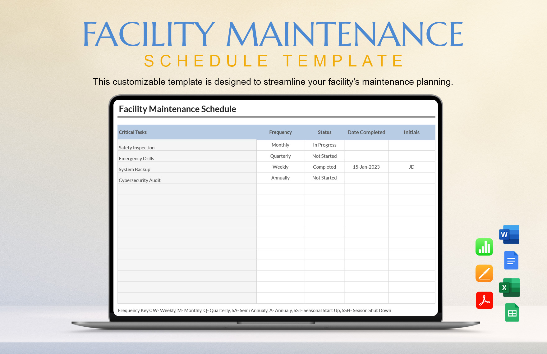 Facility Maintenance Schedule Template