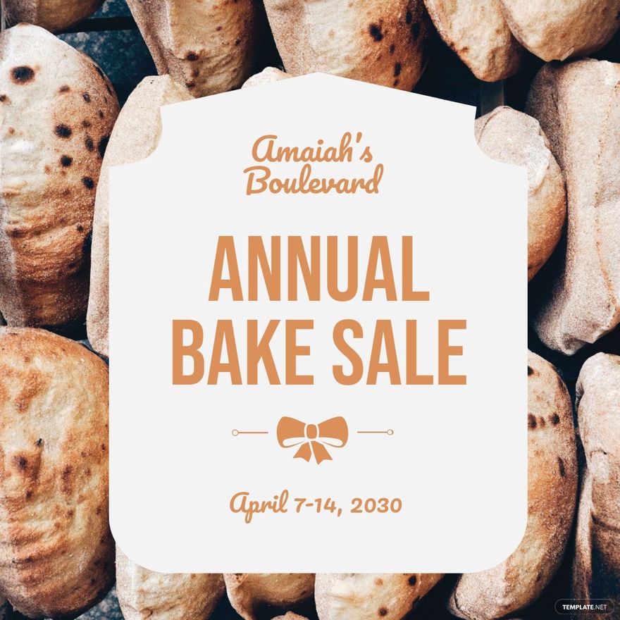 Free Annual Bake Sale Instagram Post Template to Edit Online