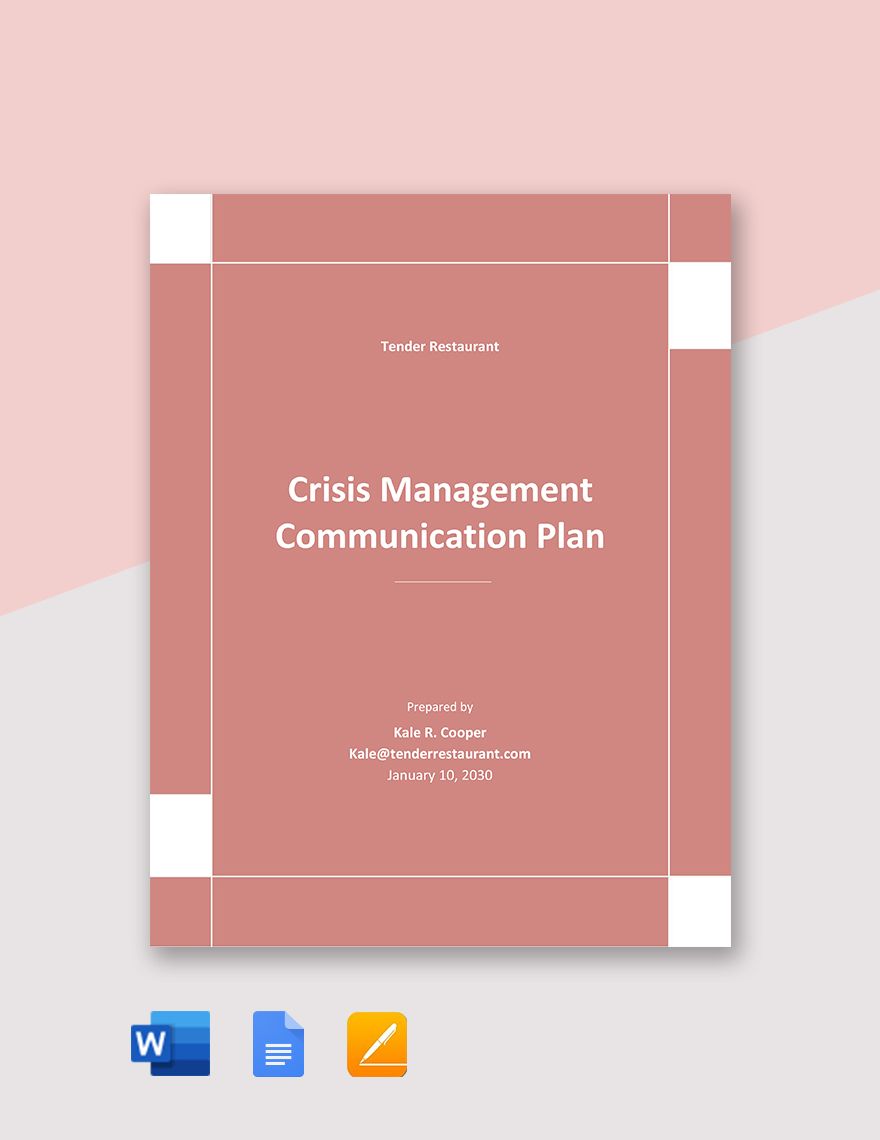 Crisis Management Communication Plan Template