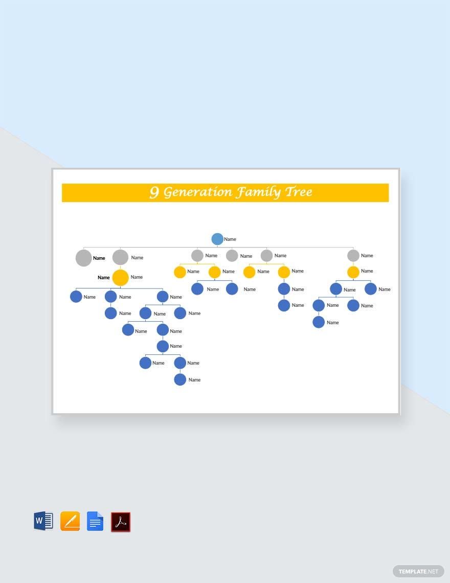 9 Generation Family Tree Template