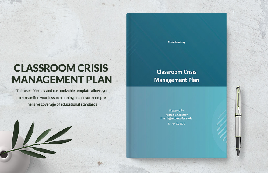 Classroom Crisis Management Plan Template