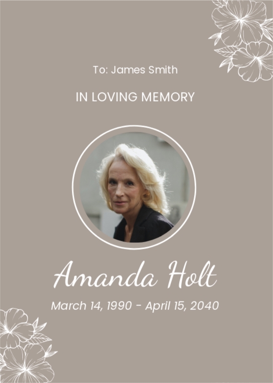 Funeral Service Card Template