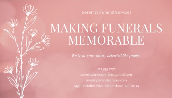 Funeral Service Business Card Template