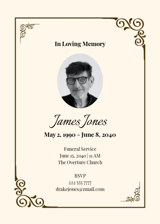 Editable Funeral Card Template at Leah Metz blog