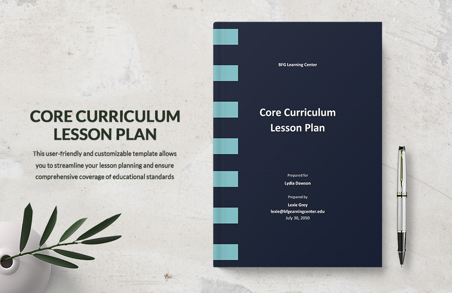 Core Curriculum Lesson Plan Template