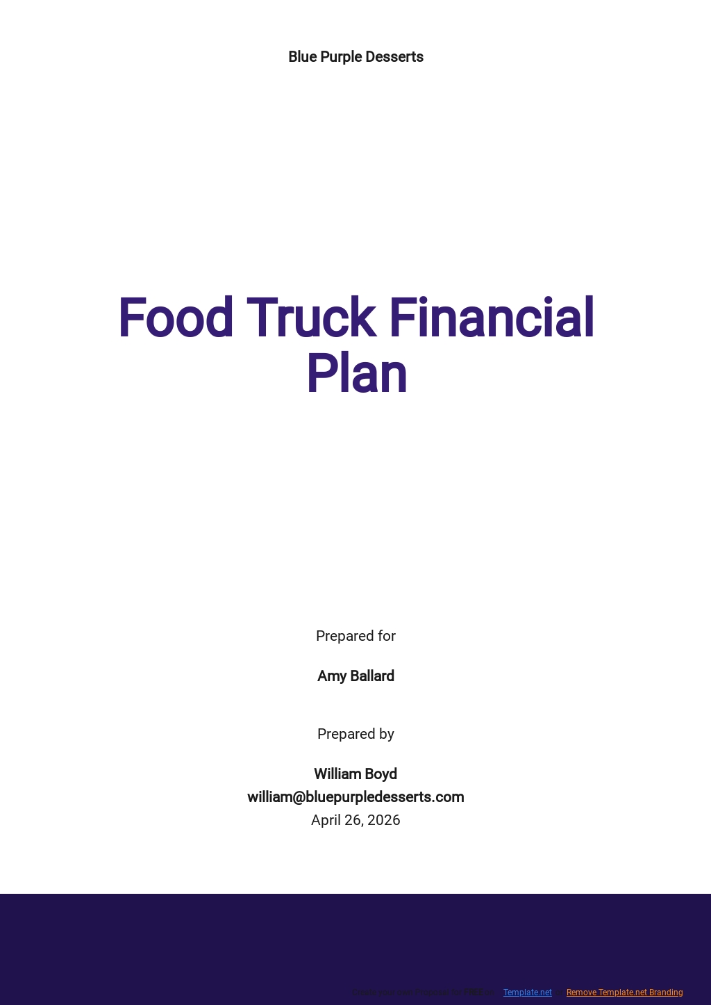 Food Truck Financial Plan Template in Word, Google Docs, PDF, Apple Pages