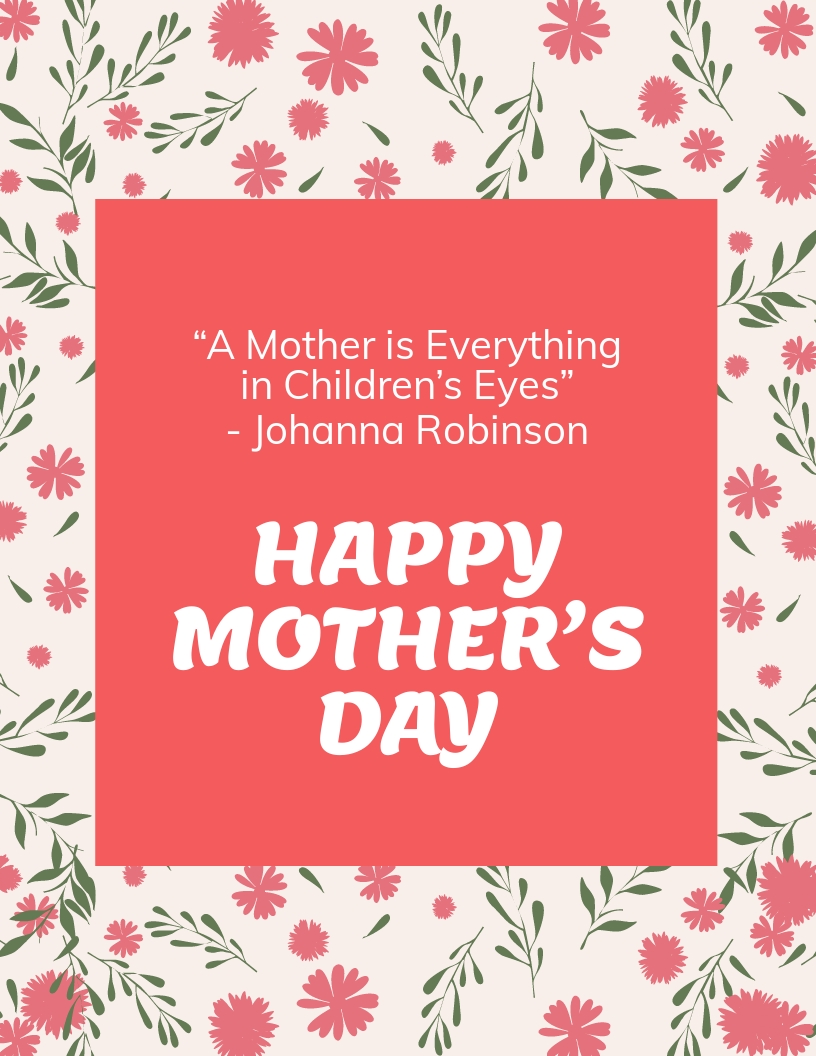 Mother's Day Quote Flyer Template