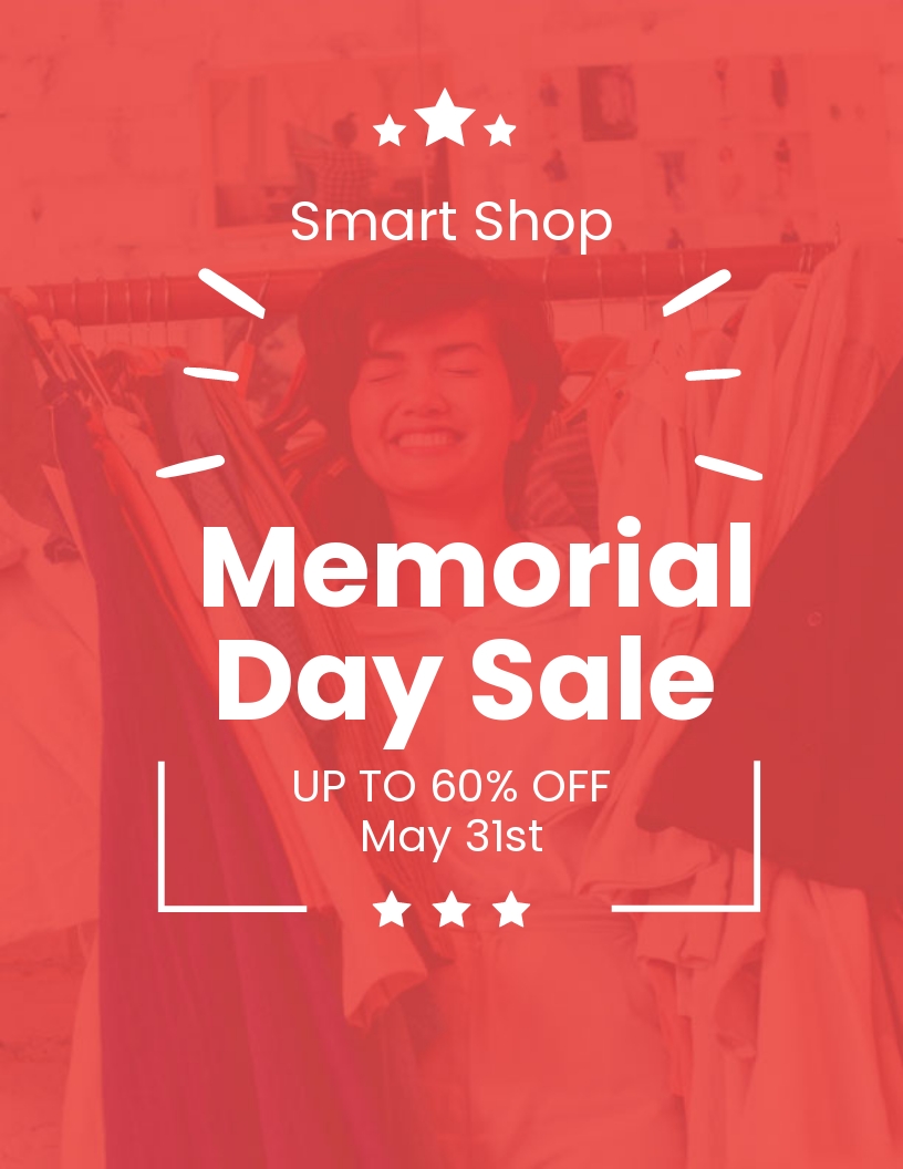 Memorial Day Sale Flyer Template