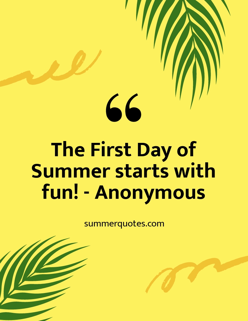 First Day of Summer Quote Flyer Template