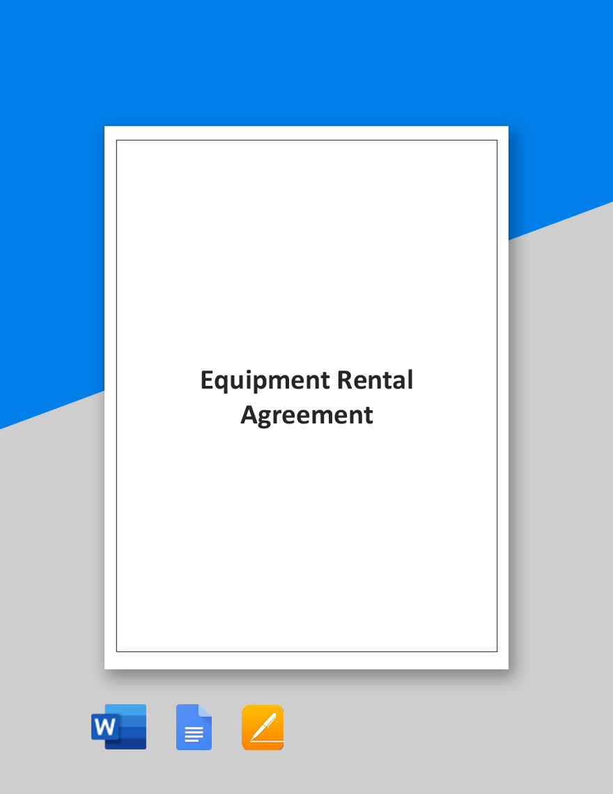 Equipment Lease Agreement Word Template