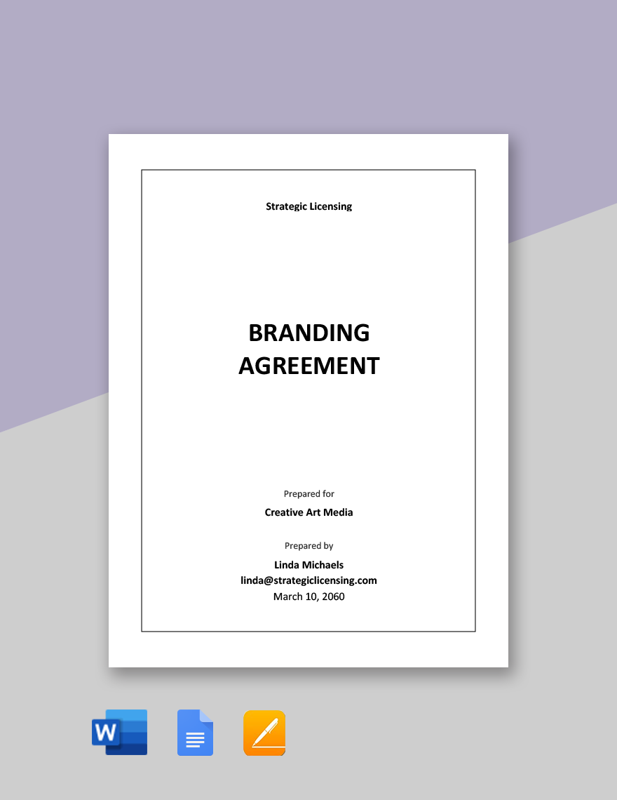 Branding Agreement Template  in Google Docs, Word, Pages - Download | Template.net