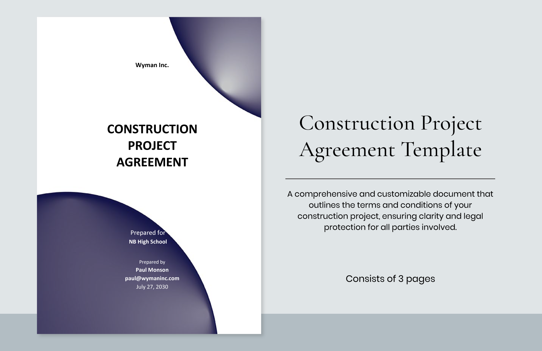 Construction Project Agreement Template