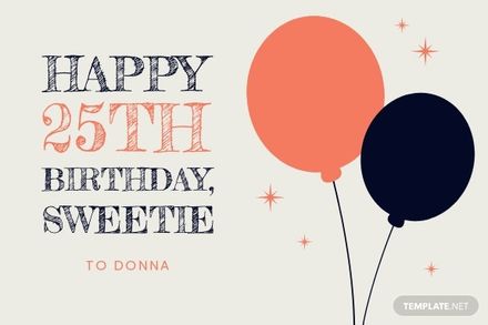 25th Birthday Card Template For Daughter in PSD, Illustrator, Word, Google Docs, Pages - Download | Template.net