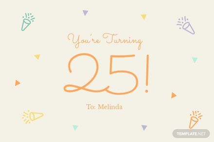 25th Birthday Card For Girl in Word, PSD, Illustrator - Download | Template.net