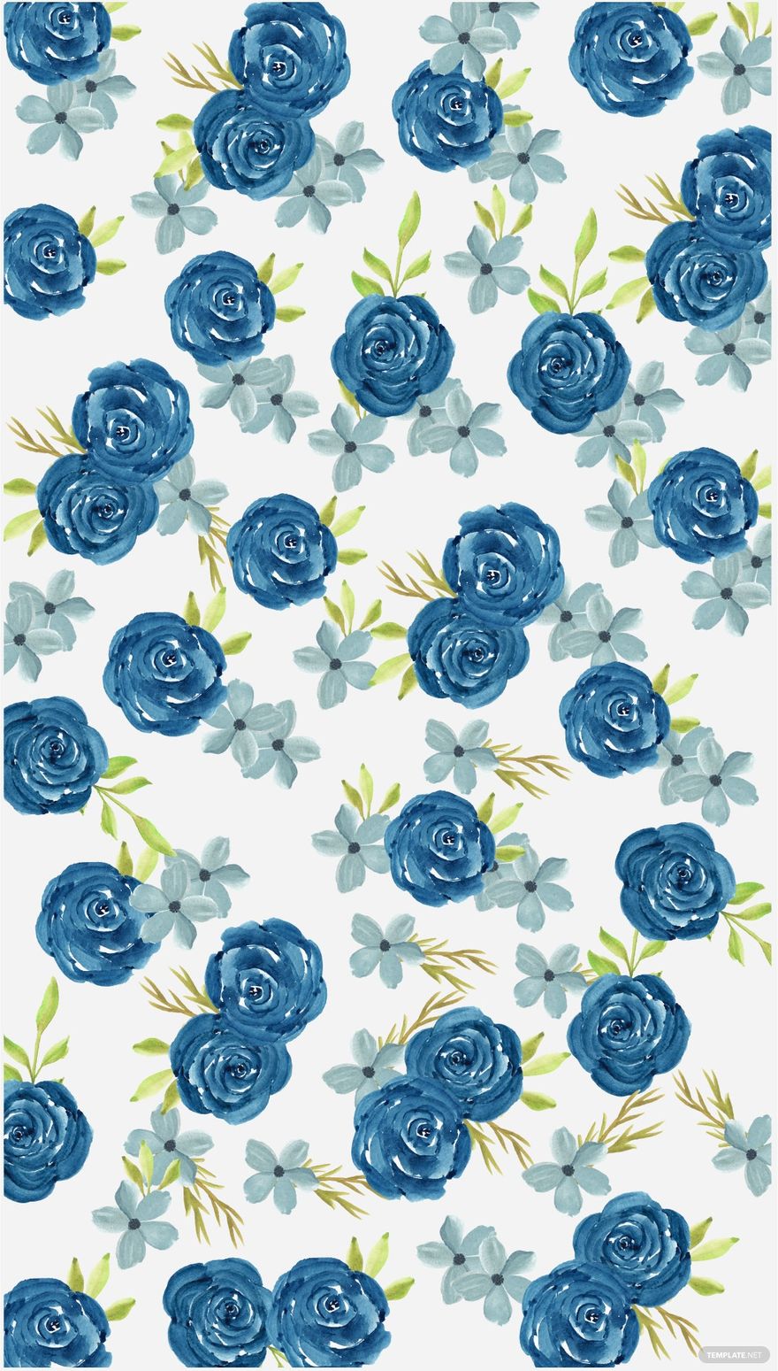 Blue Floral Background in Illustrator, EPS, SVG, JPG