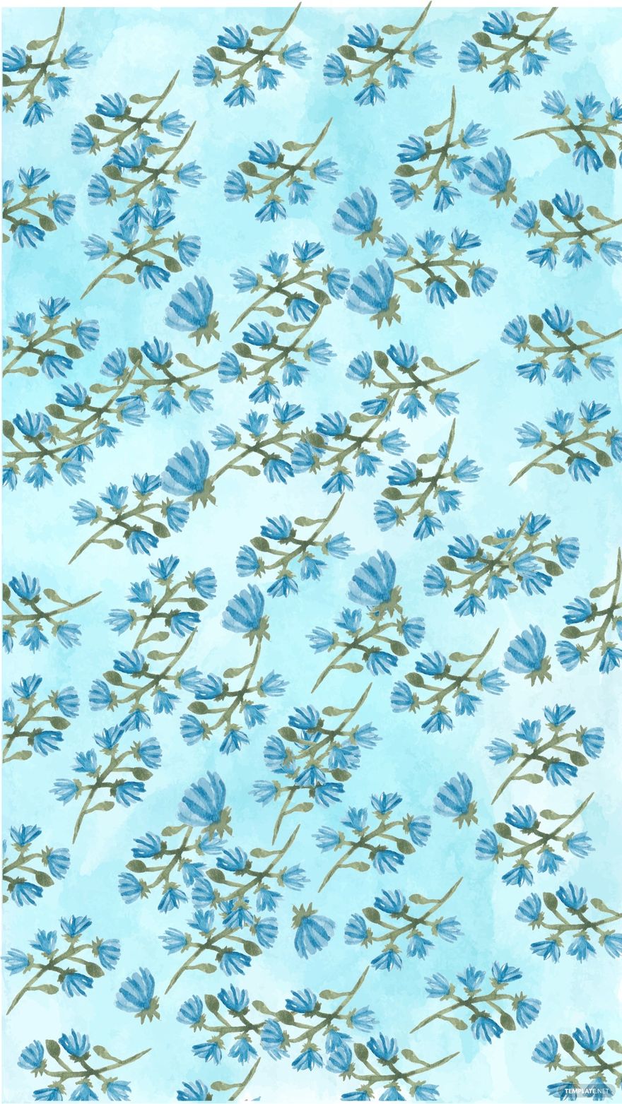 Sky Blue Floral Background