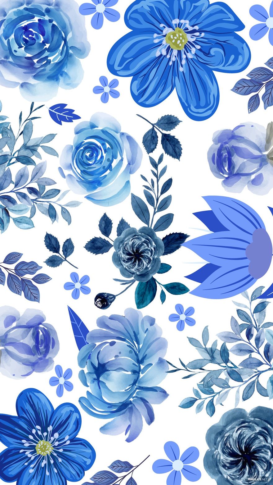 Royal Blue Floral Background