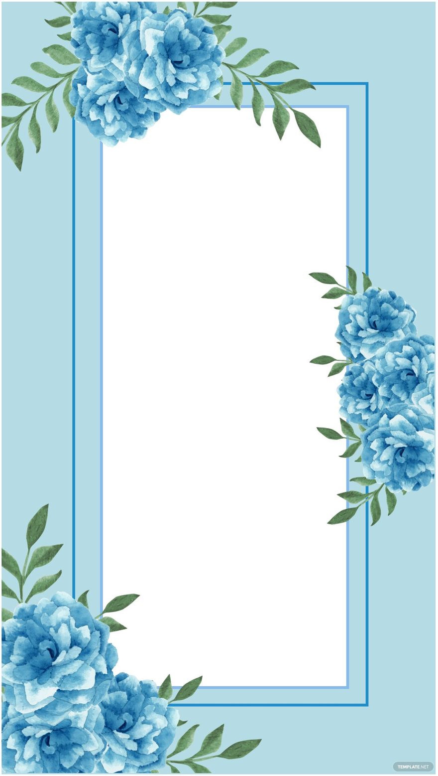 Blue Floral Frame Background