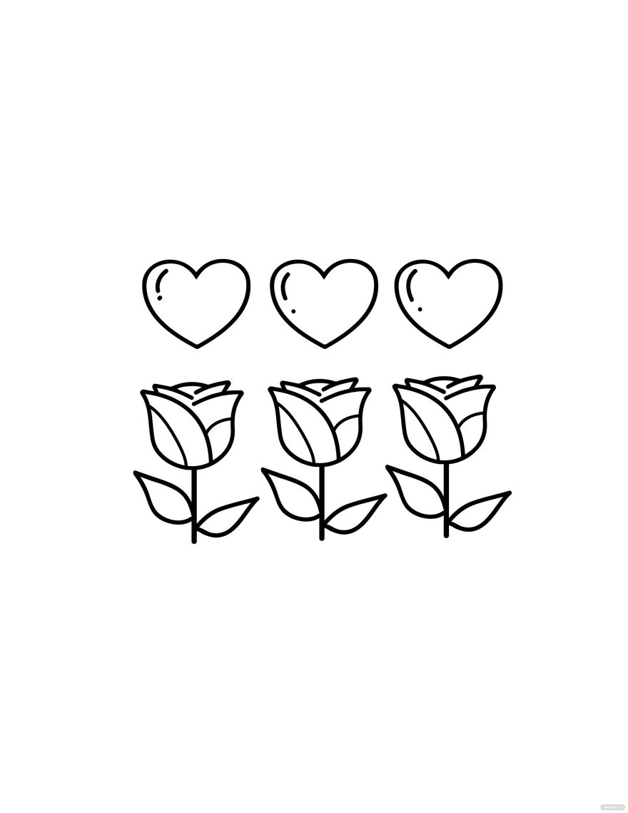 Easy Hearts And Roses Drawing in PDF, Illustrator, JPG, EPS, SVG, PNG - Download | Template.net