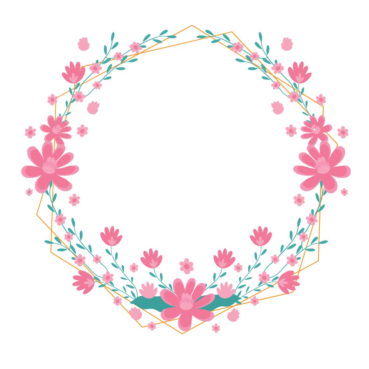 Floral Happy Birthday Frame Vector Template - Edit Online & Download