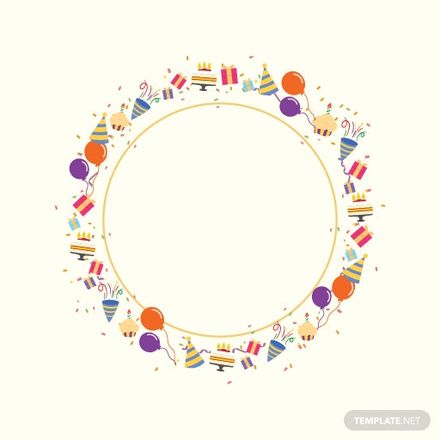 Circle Happy Birthday Frame Vector in Illustrator, JPG, EPS, PNG, SVG - Download | Template.net